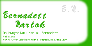 bernadett marlok business card